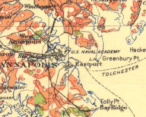 Map showing relationship of Annapolis to Bay Ridge and Primrose